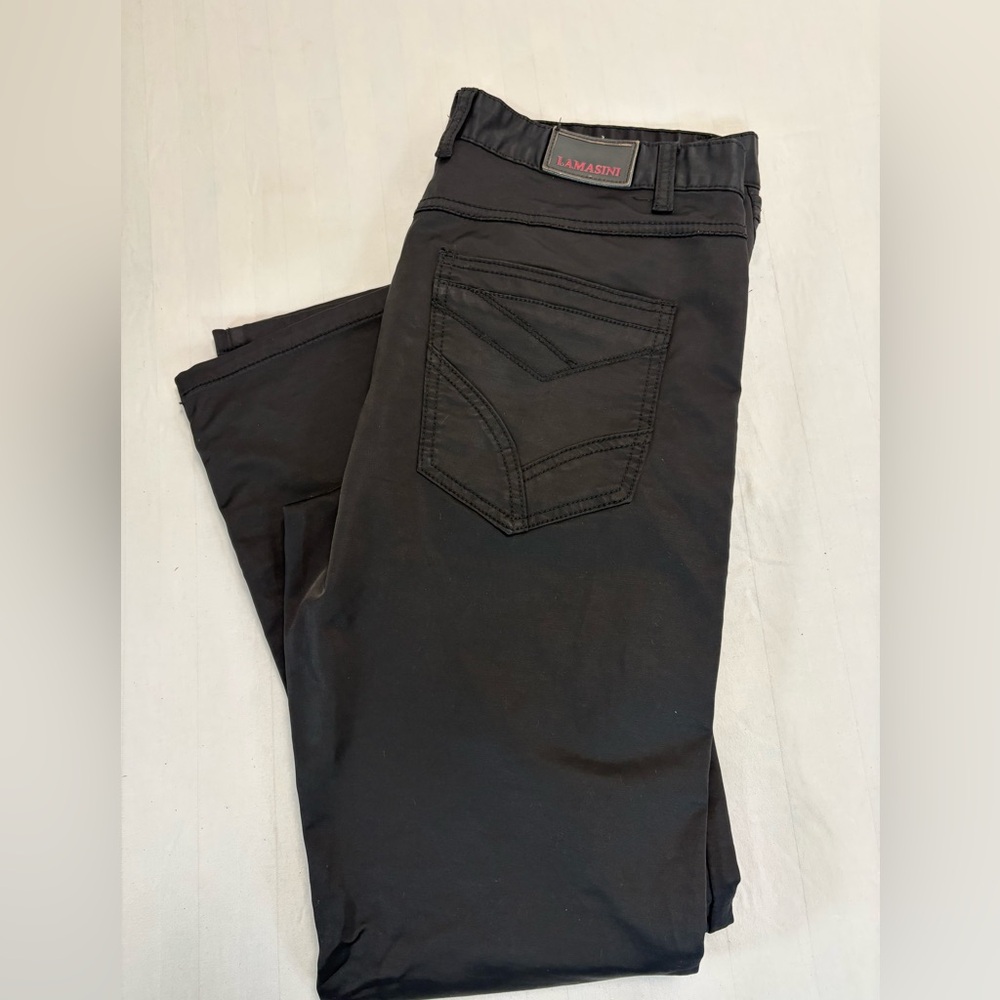 Lamasini Black Stretch Slim Fit Pants – Size 36